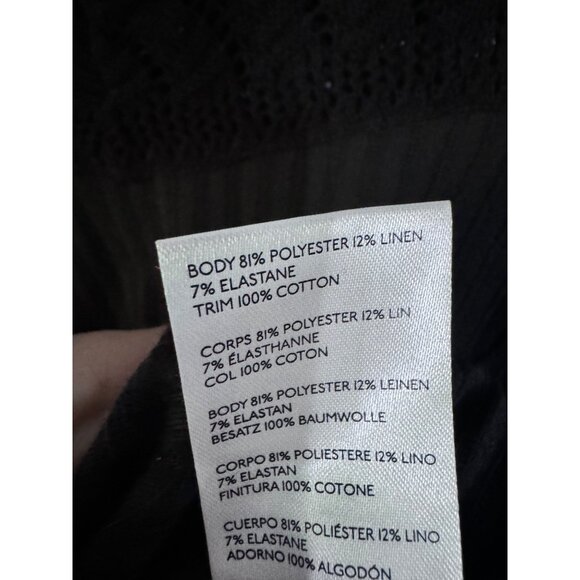 Free People Colette pointelle‎ detail sweater embroidered cuff black size M - Picture 7 of 7